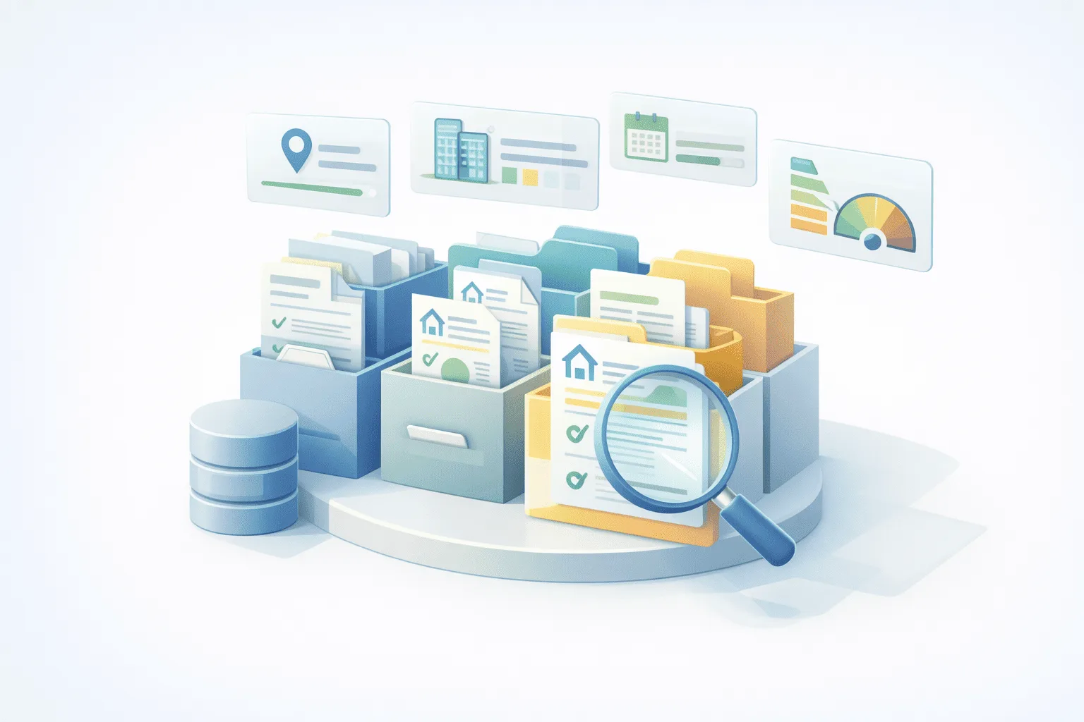 Person searching documents on a tablet device